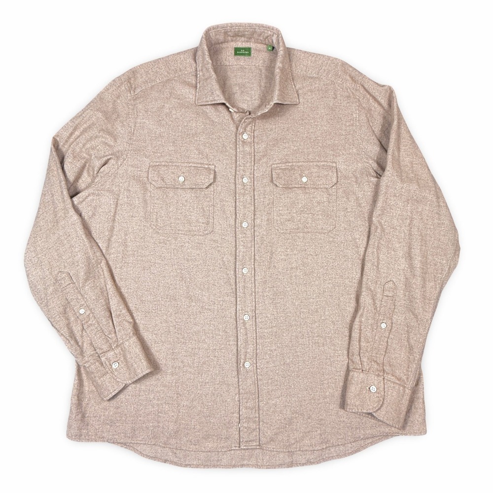 Sid Mashburn Luke Work Shirt Men XL Tan Luxe Lightweight Cotton Flannel Gorpcore